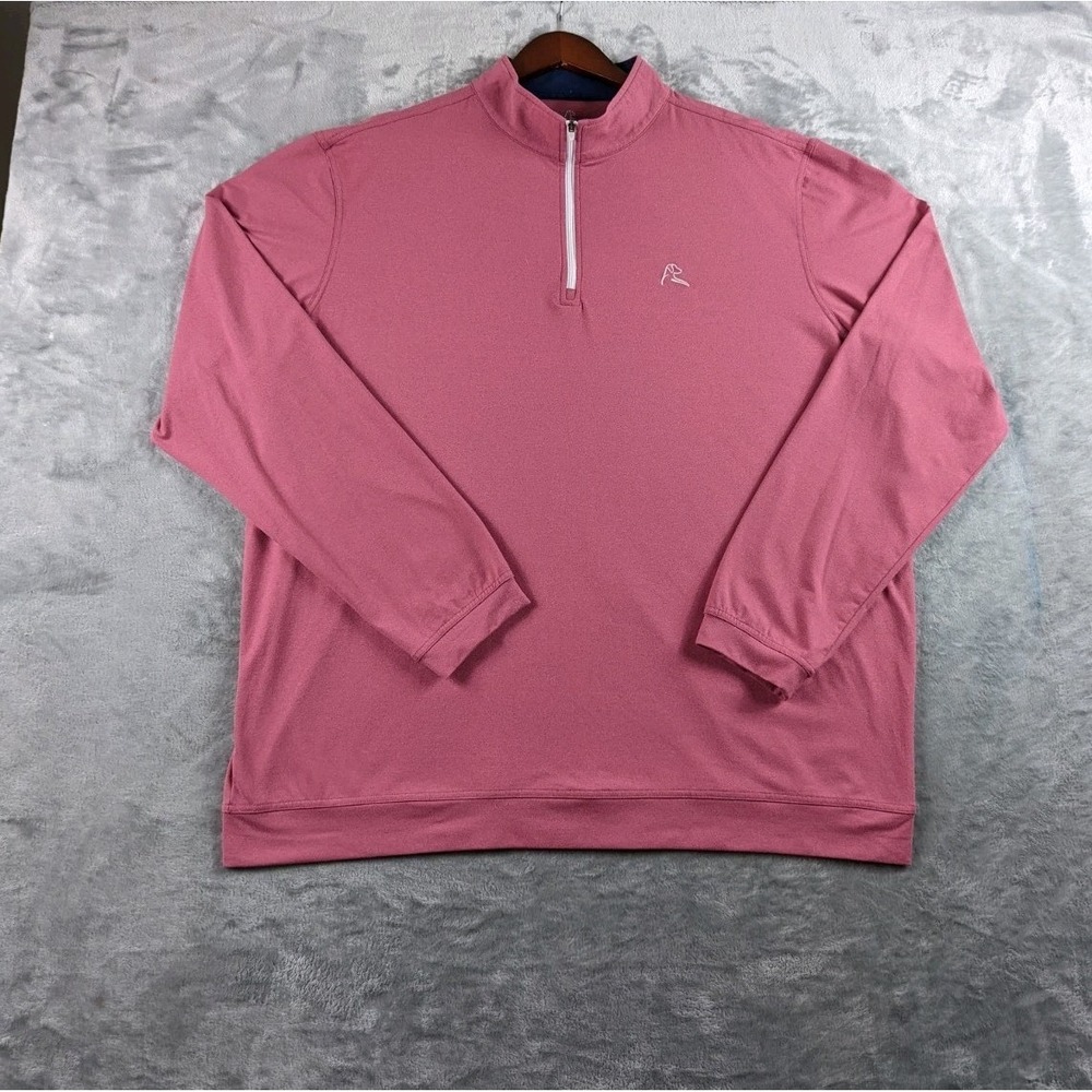 Rhoback Pullover Mens 3XL Pink 1/4 Zip Golf Performance Stretch Casual